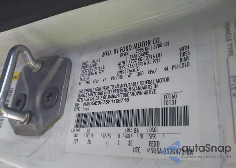 2015 Ford Transit Connect Xl from USA, damaged, VIN NM0GE9E78F1196716